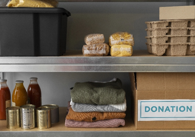 Clothes Food Storage Donations