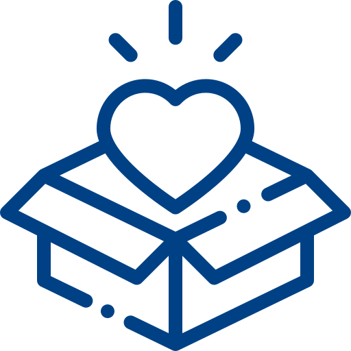 Box with Heart Icon Blue