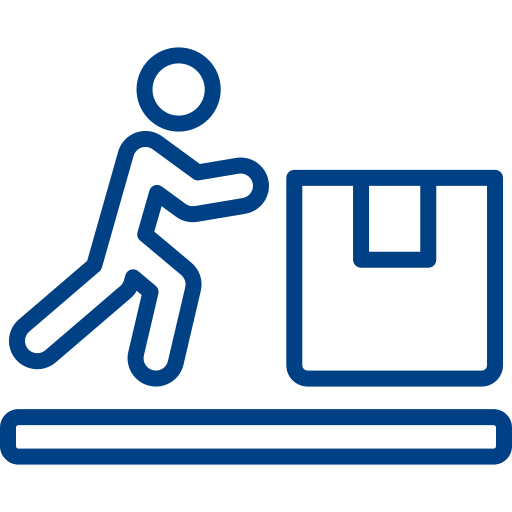 Stickman Pushing Box Icon