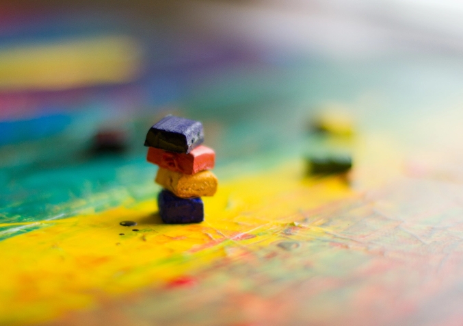 Stack Shaped Square Messy Crayons