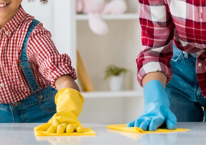 Parent and Child Cleaning