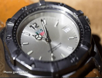 scratched watch face