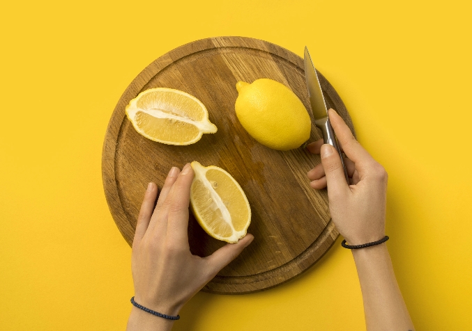 Slice Lemon for Cleaning
