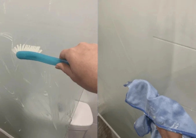 Brushing wiping Shower Screen