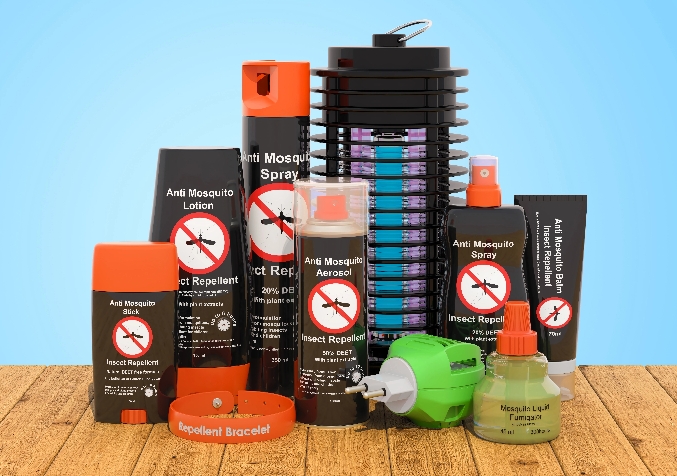 Mosquito Repellent place in a wooden surface