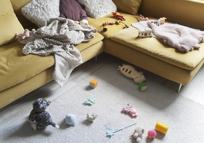 Living Room Full of Clutter