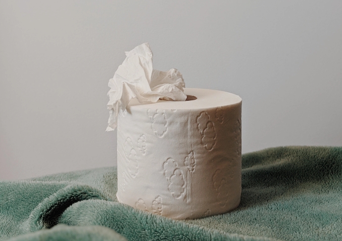 Paper Towel on top of reusable Towel