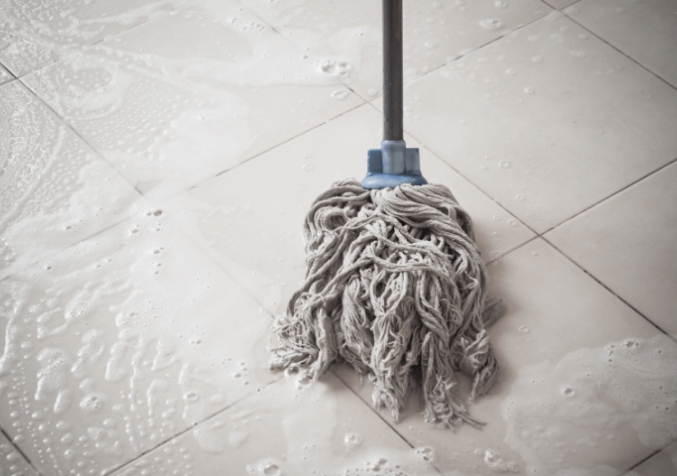 too much Water while Cleaning Tiles